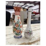 Pair of Vintage Floral Bud Vases