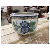 Asian Style Chinese Planter Pot Blue Yellow