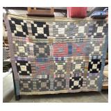 "Butterchurn" Pattern Heavy Handmade Vintage Quilt