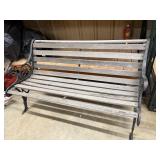 6ft Park Bench with Wood Slats & Cast Iron Ends.