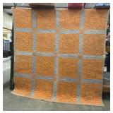 1930s Orange & Gray Autograph Quilt Ink Signatures