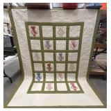 Vintage Sunbonnet Sue handmade Quilt Green Border