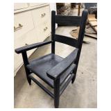 Child Size Black Ladder Back Chair with Vinyl