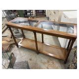 Vintage Two-Tiered Faux Bamboo Console Table with