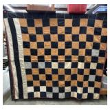 "Satin Black with Briar Stitching"  Heavy Quilt.