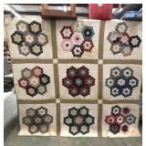 Grandmothers Garden Vintage Handmade Quilt