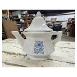 Avon Small White Teapot with Blue Flower