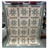 Prairie Star" Quilt. Stars of tan, blue, and