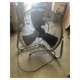 Industrial-style metal floor fan