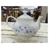 Vintage Boris Kidric Blue Floral Teapot, Marked