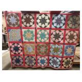 "Rolling Star" Handmade Quilt multicolored and set