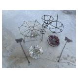 Metal Iron Yard Art Decor, Plant Stands,