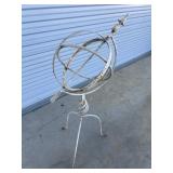 Vintage Metal Armillary Sphere Design with Arrow