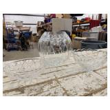 3pc Crystal Pieces- Large Round Vase, 2 Small