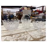 3pc Crystal- Footed Bowl, Basket, Floral Bowl