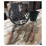 Vintage Garden Tools, Metal Wall Hanging Water