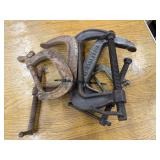 Bundle of Large Metal Clamps Tools