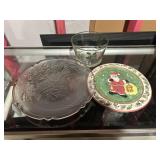 Lot of Three Christmas Themed Plates and a Bowl