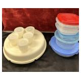 Bundle of Tupperware and rubber made containers