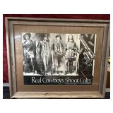 framed 1980s or 1990s "Real Cowboys Shoot Colt"