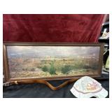 vintage framed  poster print depicting a