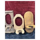 Bundle of vintage wooden wall-mounted candle