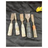 8 pc. Bundle of vintage woodworking chisels, ,