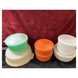 Tupperware cake holder, Orange sunburst