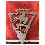 Metal Silhouette of Indian Riding Horse