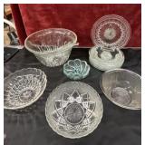 15 pc. Glass Harvest Grapes Punch Bowl., clear