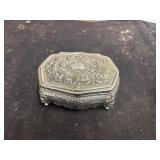vintage silver-plated octagonal trinket box