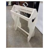 White painted wood blanket or quilt rack