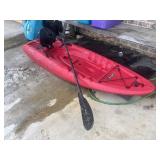 Red Lifetime Hydros sit-on-top kayak with a