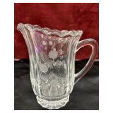 6 pc. Lead crystal pitchers, and glass candy