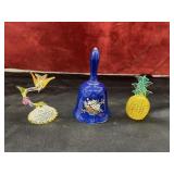 vintage hand-blown  art glass bird on a tree