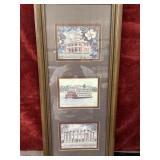 vintage triple-framed set of Southern United