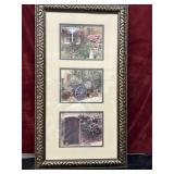 triple-scene framed artwork print featuring a