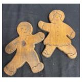 Hand carved boy and girl Wall Hanging Home Decor.
