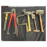 Lot of Various Vintage Tools Including a Hammer,