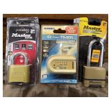 Master Lock Combination locks and Brinks Timer. 3