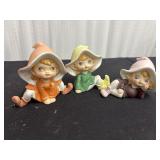 Vintage Homco Pixie Elf porcelain figurines