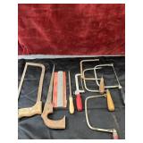 Bundle of vintage hacksaw or butcher