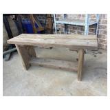 Handmade Wood Primitive Style Bench