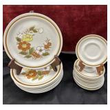 17 pc. vintage Mountain Wood Collection stoneware