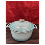 Tools enameled cast iron Dutch oven in blue