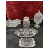 5 pc. Bundle of multiple glass candy dishes.