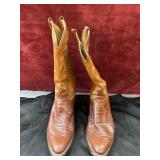 vintage Tony Lama lizard skin cowboy boots.