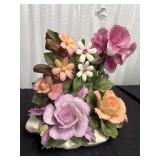 Vintage Capodimonte Porcelain Flowers on Fence