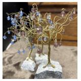 Handmade wire gemstone trees designed for home