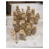 Unfinished Hand carved wooden decor pieces